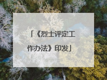 《烈士评定工作办法》印发