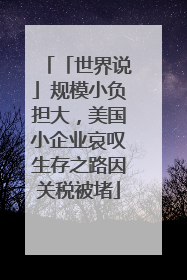 「世界说」规模小负担大，美国小企业哀叹生存之路因关税被堵
