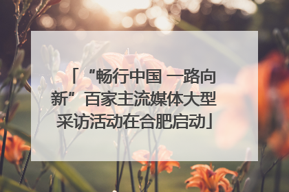 “畅行中国 一路向新”百家主流媒体大型采访活动在合肥启动