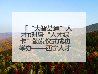 “大智荟通”人才π对暨“人才绿卡”颁发仪式成功举办——西宁人才周大通分会场亮点纷呈