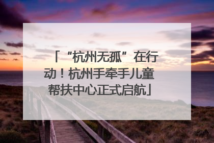 “杭州无孤”在行动！杭州手牵手儿童帮扶中心正式启航
