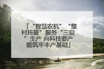 “智慧农机”“整村托管”服务“三夏”生产 向科技要产能筑牢丰产基础