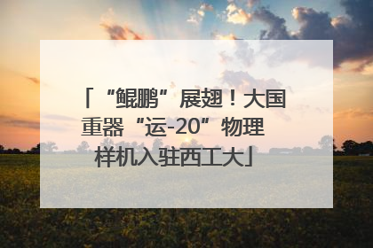 “鲲鹏”展翅！大国重器“运-20”物理样机入驻西工大