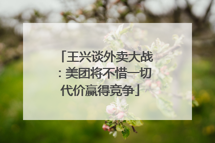 王兴谈外卖大战：美团将不惜一切代价赢得竞争