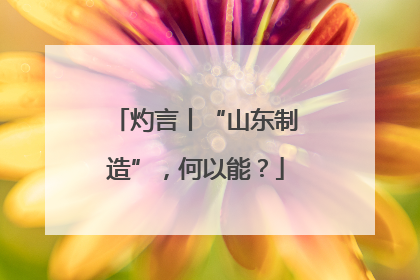 灼言丨“山东制造”，何以能？