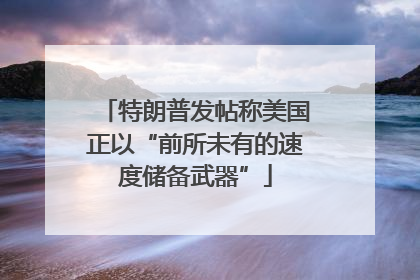 特朗普发帖称美国正以“前所未有的速度储备武器”
