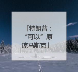 特朗普：“可以”原谅马斯克
