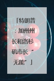 特朗普：加州州长和洛杉矶市长“无能”