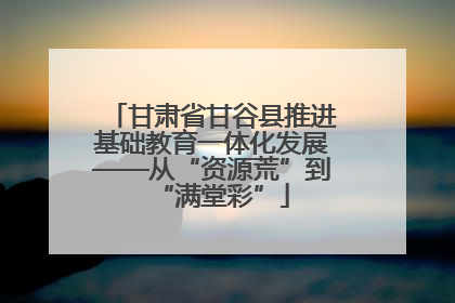 甘肃省甘谷县推进基础教育一体化发展——从“资源荒”到“满堂彩”