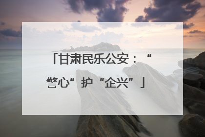 甘肃民乐公安：“警心”护“企兴”