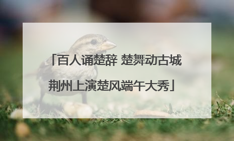 百人诵楚辞 楚舞动古城 荆州上演楚风端午大秀