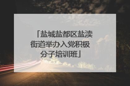 盐城盐都区盐渎街道举办入党积极分子培训班