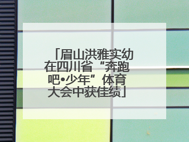 眉山洪雅实幼在四川省“奔跑吧•少年”体育大会中获佳绩