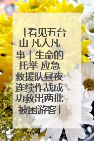 看见五台山 凡人凡事｜生命的托举 应急救援队昼夜连续作战成功救出两批被困游客