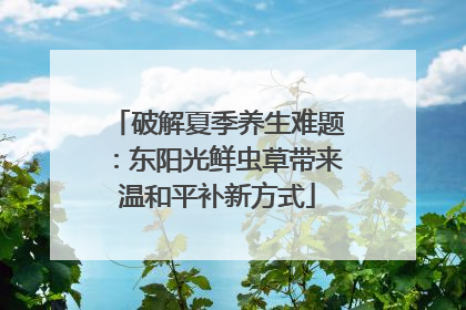 破解夏季养生难题：东阳光鲜虫草带来温和平补新方式