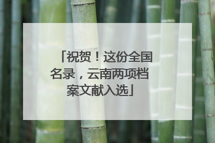 祝贺！这份全国名录，云南两项档案文献入选