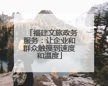 福建文旅政务服务：让企业和群众触摸到速度和温度