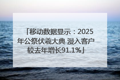 移动数据显示：2025年公祭伏羲大典 漫入客户较去年增长91.1%
