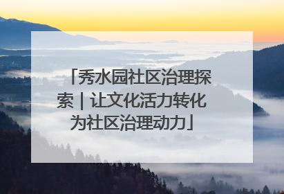 秀水园社区治理探索｜让文化活力转化为社区治理动力