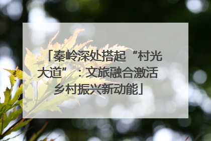 秦岭深处搭起“村光大道”：文旅融合激活乡村振兴新动能
