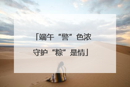 端午“警”色浓 守护“粽”是情