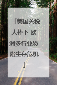 美国关税大棒下 欧洲多行业恐陷生存危机