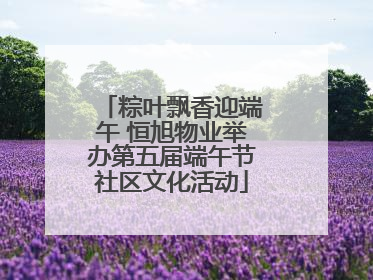粽叶飘香迎端午 恒旭物业举办第五届端午节社区文化活动