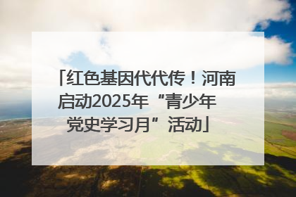 红色基因代代传！河南启动2025年“青少年党史学习月”活动