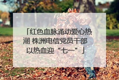 红色血脉涌动爱心热潮 株洲电信党员干部以热血迎“七一”