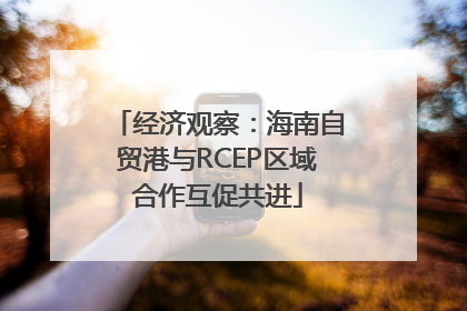 经济观察：海南自贸港与RCEP区域合作互促共进