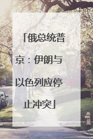 俄总统普京：伊朗与以色列应停止冲突