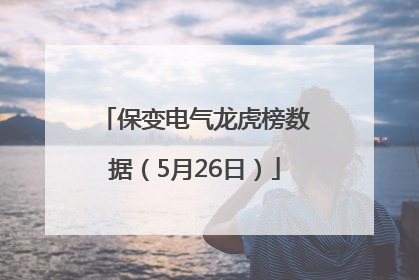 保变电气龙虎榜数据（5月26日）