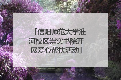 信阳师范大学淮河校区崇实书院开展爱心帮扶活动