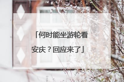 何时能坐游轮看安庆？回应来了