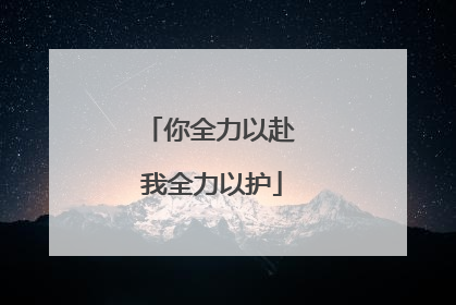 你全力以赴 我全力以护