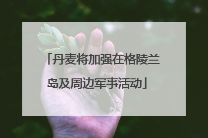 丹麦将加强在格陵兰岛及周边军事活动