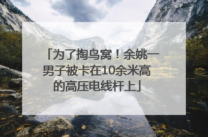 为了掏鸟窝！余姚一男子被卡在10余米高的高压电线杆上