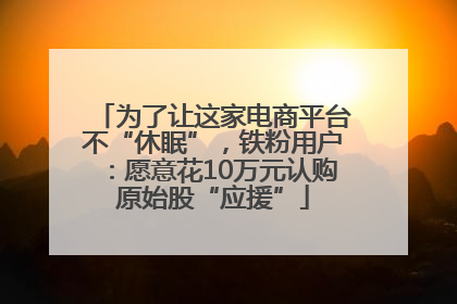 为了让这家电商平台不“休眠”，铁粉用户：愿意花10万元认购原始股“应援”