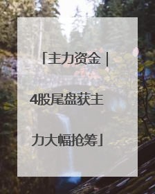 主力资金｜4股尾盘获主力大幅抢筹