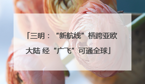 三明：“新航线”横跨亚欧大陆 经“广飞”可通全球