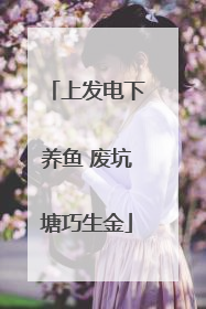 上发电下养鱼 废坑塘巧生金