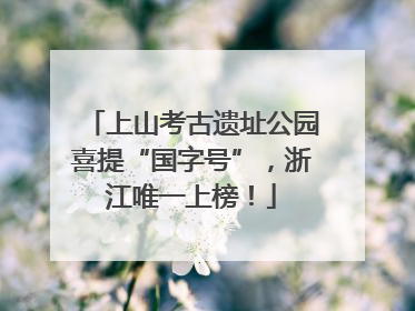 上山考古遗址公园喜提“国字号”，浙江唯一上榜！