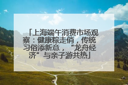 上海端午消费市场观察：健康粽走俏，传统习俗添新意，“龙舟经济”与亲子游共热