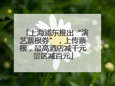 上海浦东推出“演艺票根券”，上传票根，最高酒店减千元景区减百元