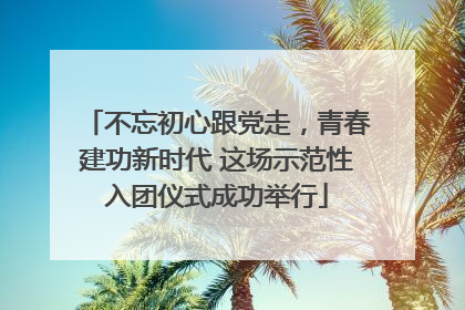不忘初心跟党走，青春建功新时代 这场示范性入团仪式成功举行