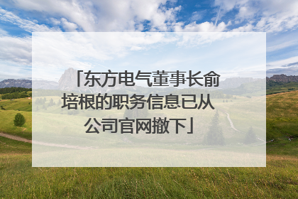 东方电气董事长俞培根的职务信息已从公司官网撤下