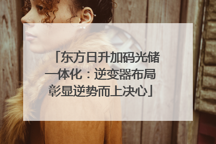 东方日升加码光储一体化：逆变器布局彰显逆势而上决心