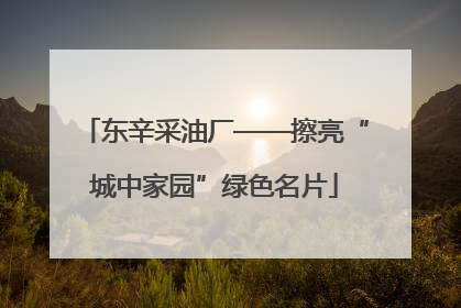 东辛采油厂——擦亮“城中家园”绿色名片