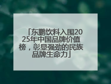 东鹏饮料入围2025年中国品牌价值榜，彰显强劲的民族品牌生命力