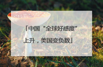 中国“全球好感度”上升，美国变负数
